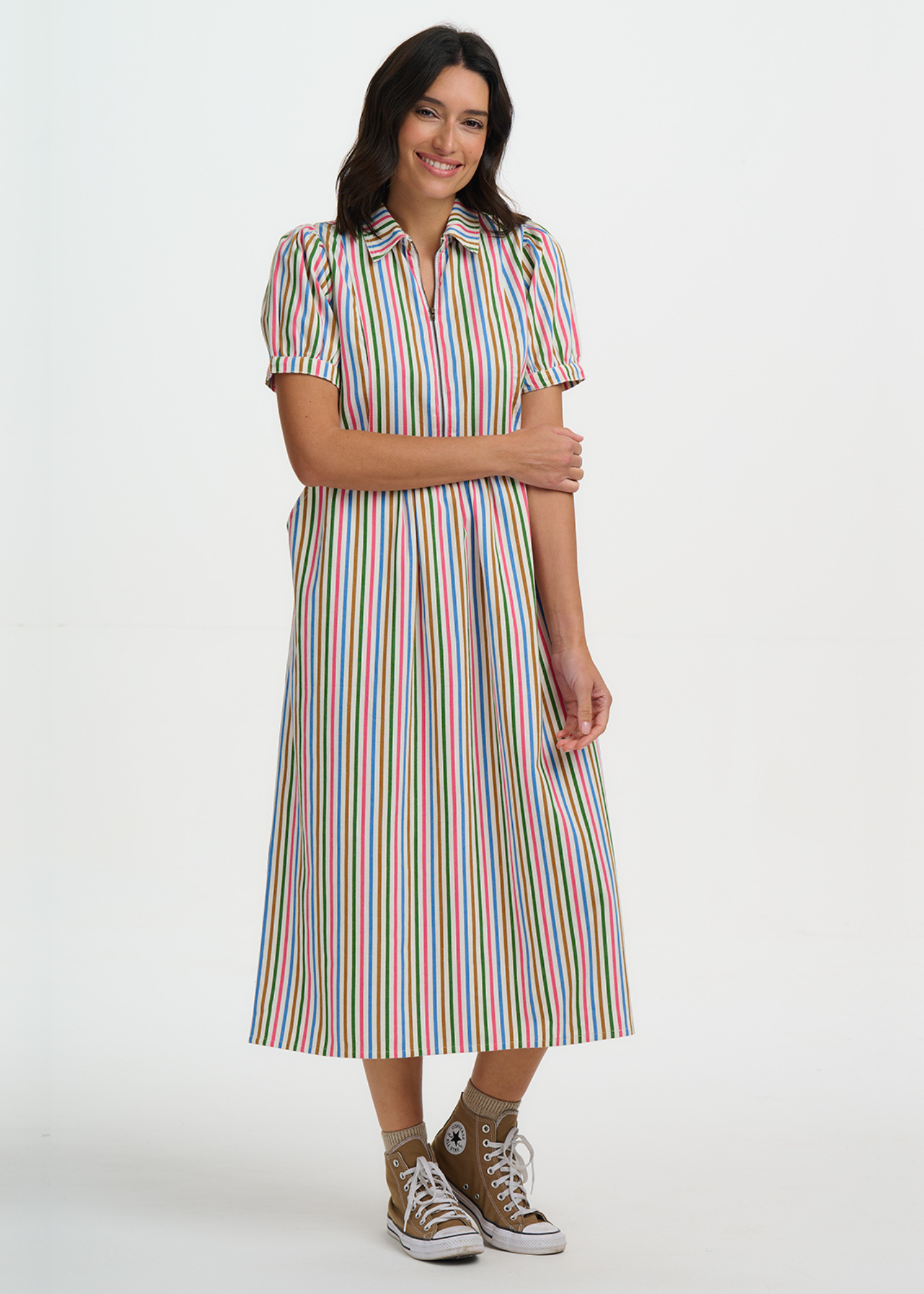 Sugarhill Brighton - Gillian Colourful Stripe Midi Dress