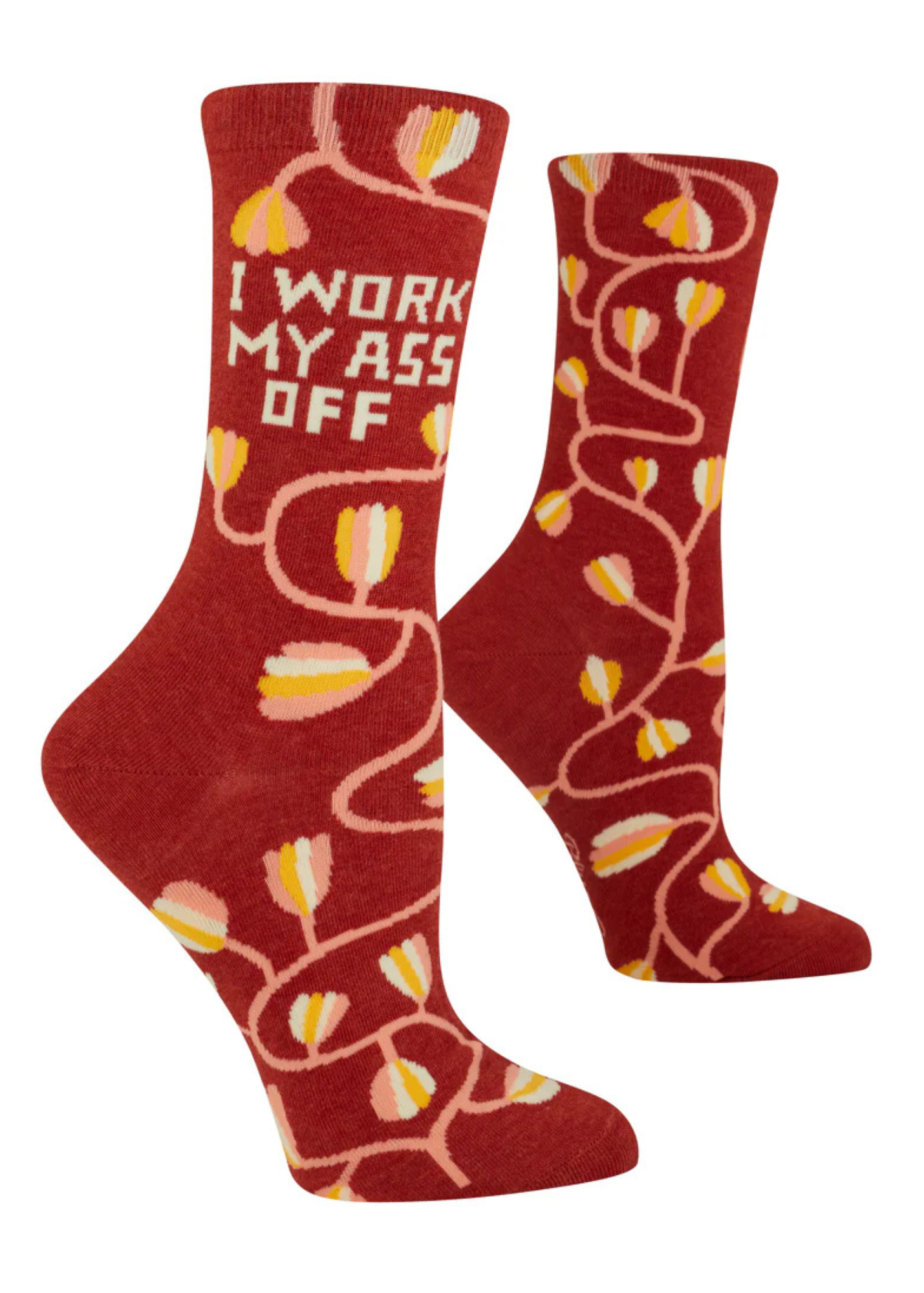 Blue Q - I Work My Ass Off Crew Socks