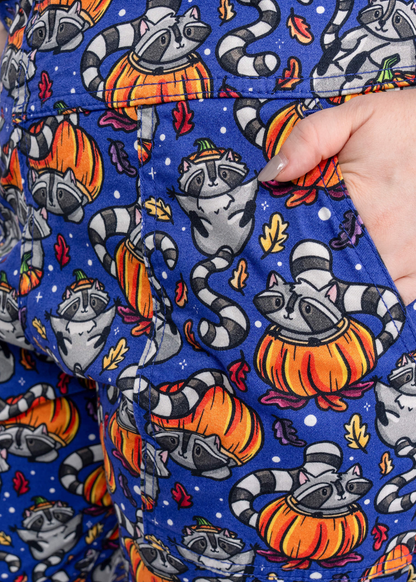 Run & Fly - Pumpkin Racoon Stretch Twill Dungarees