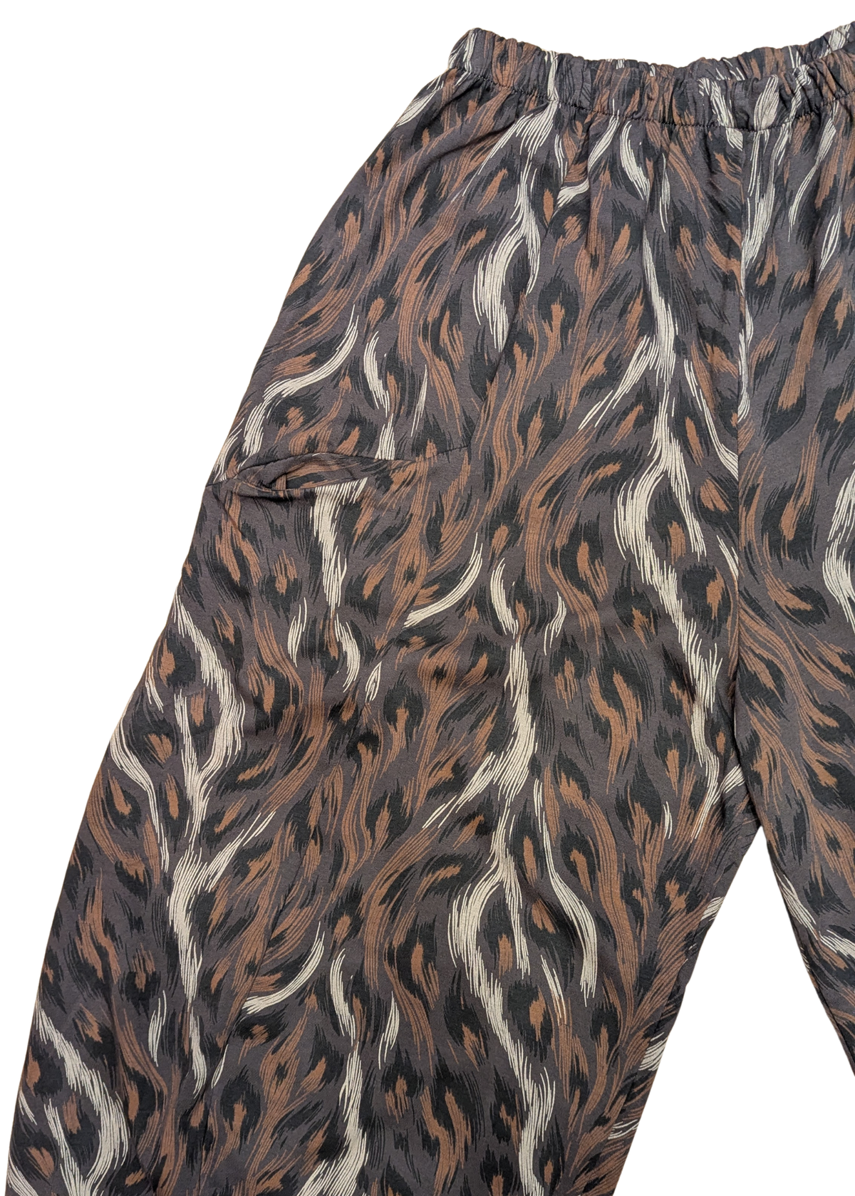 The Edit - Chocolate Brown Big Cat Jersey Cocoon Trousers