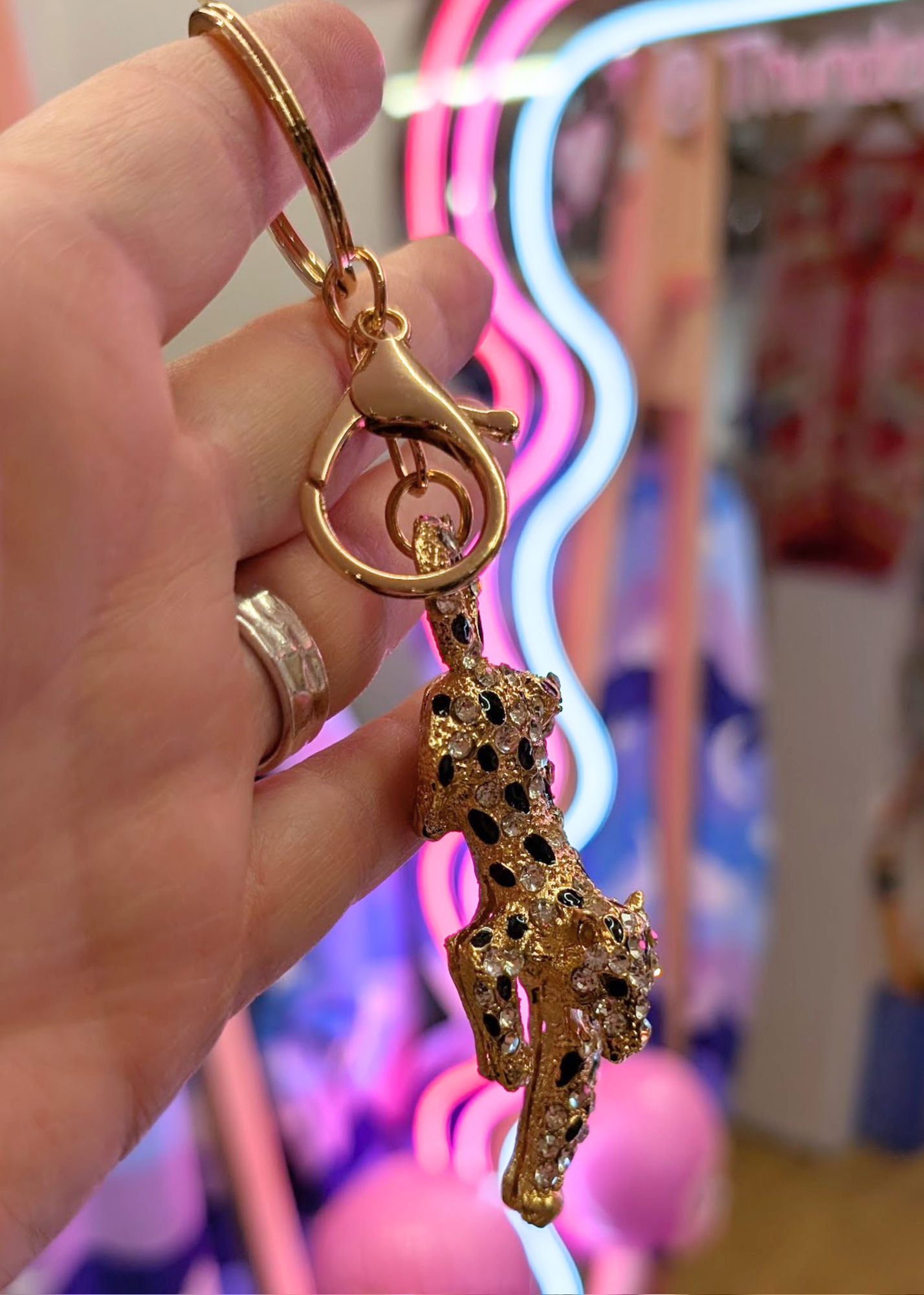 The Edit - Gold Leopard Bag Charm Keyring