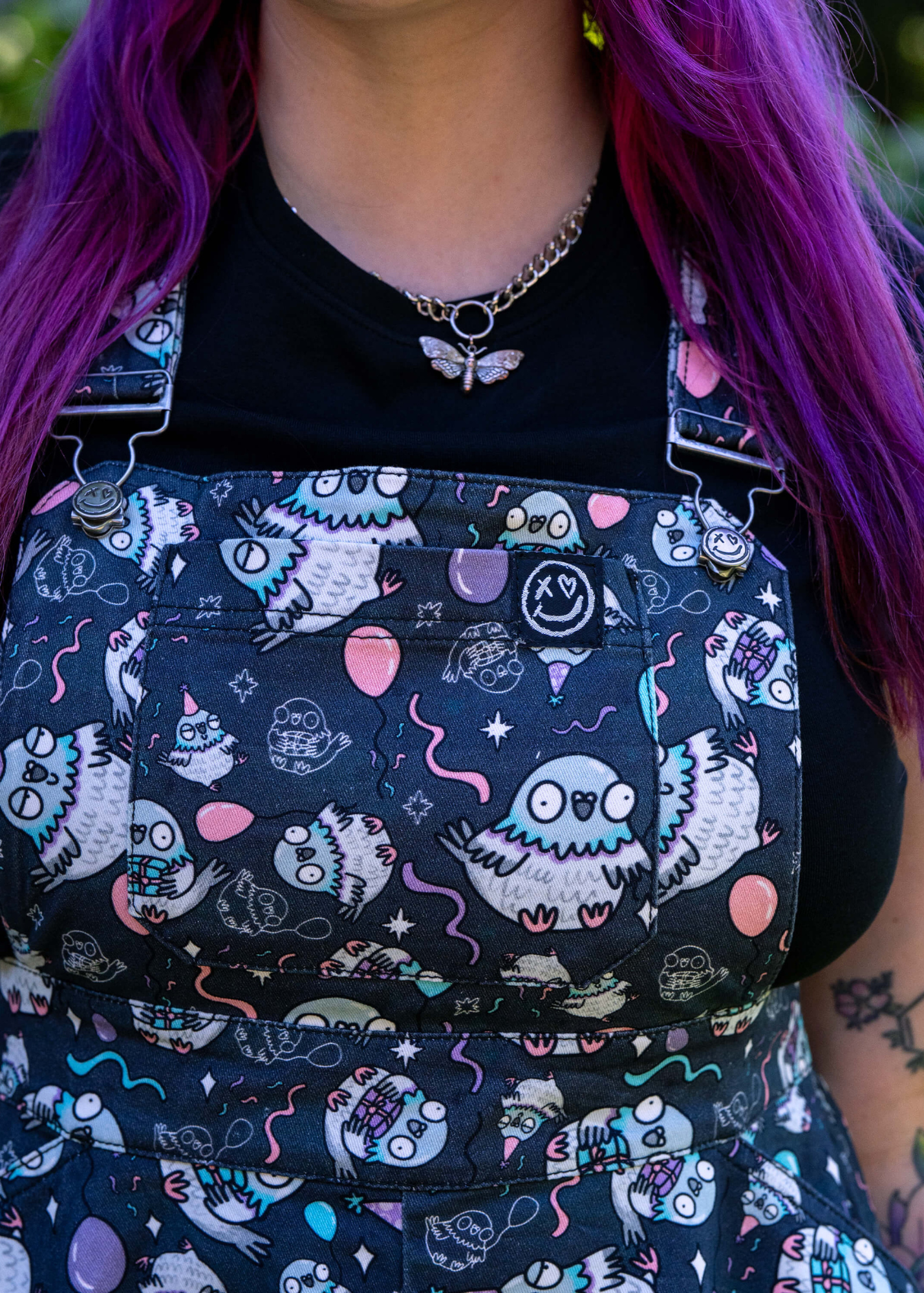 Rebel Romance x Katie Abey Pigeon Party Flared Pinafore Dress
