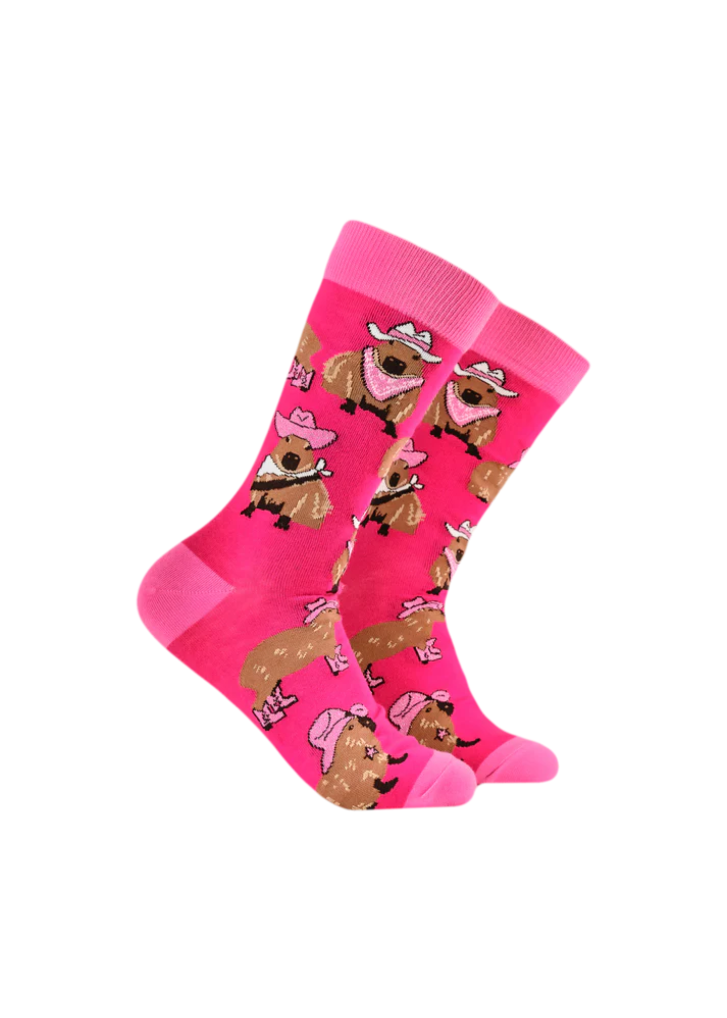 Socktopus - Cowboy Capybara Socks in Pink
