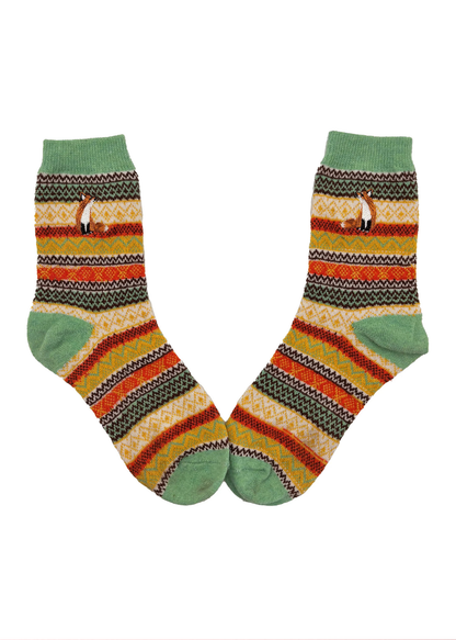House of Disaster - Secret Garden Fox Fair Isle Socks