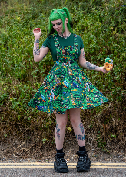 Rebel Romance - Pond Birds Flared Pinafore