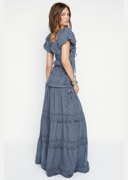 Daisy Street - Ruey Blue Scallop Lace Maxi Dress