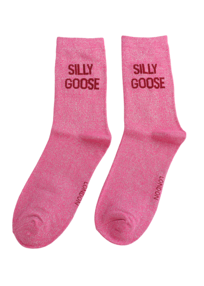 Miss Sparrow - Glitter Statement ‘Silly Goose’ Socks