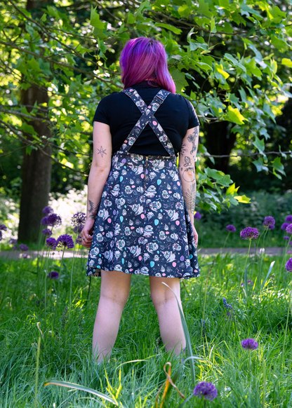 Rebel Romance x Katie Abey Pigeon Party Flared Pinafore Dress