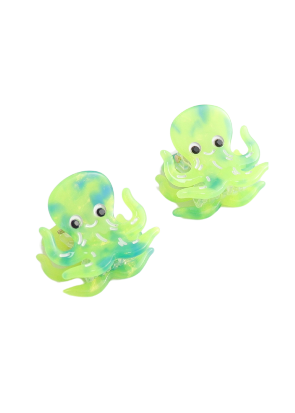 The Edit - Green Octopus Hair Claw Clip Duo