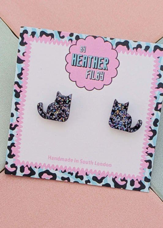 By Heather Filby - Cat Stud Earrings