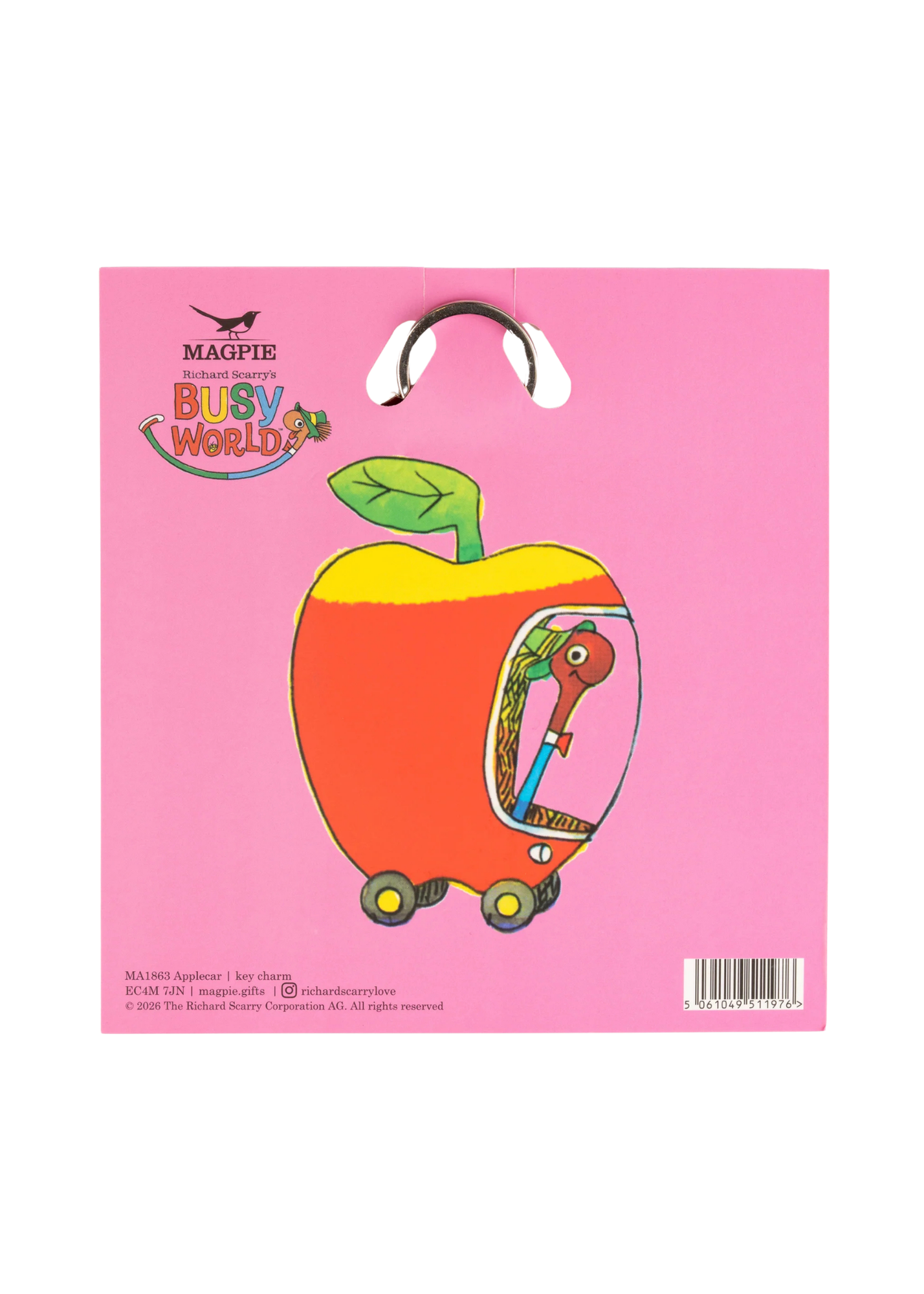 Magpie - Richard Scarry Apple Car Key Charm