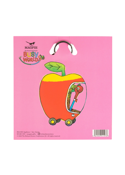 Magpie - Richard Scarry Apple Car Key Charm