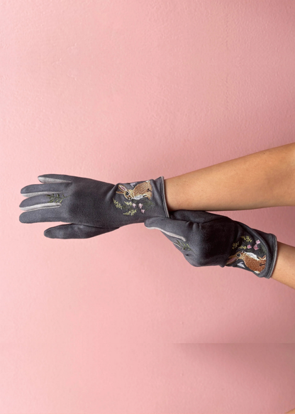 House of Disaster - Secret Garden Embroidered Rabbit Gloves