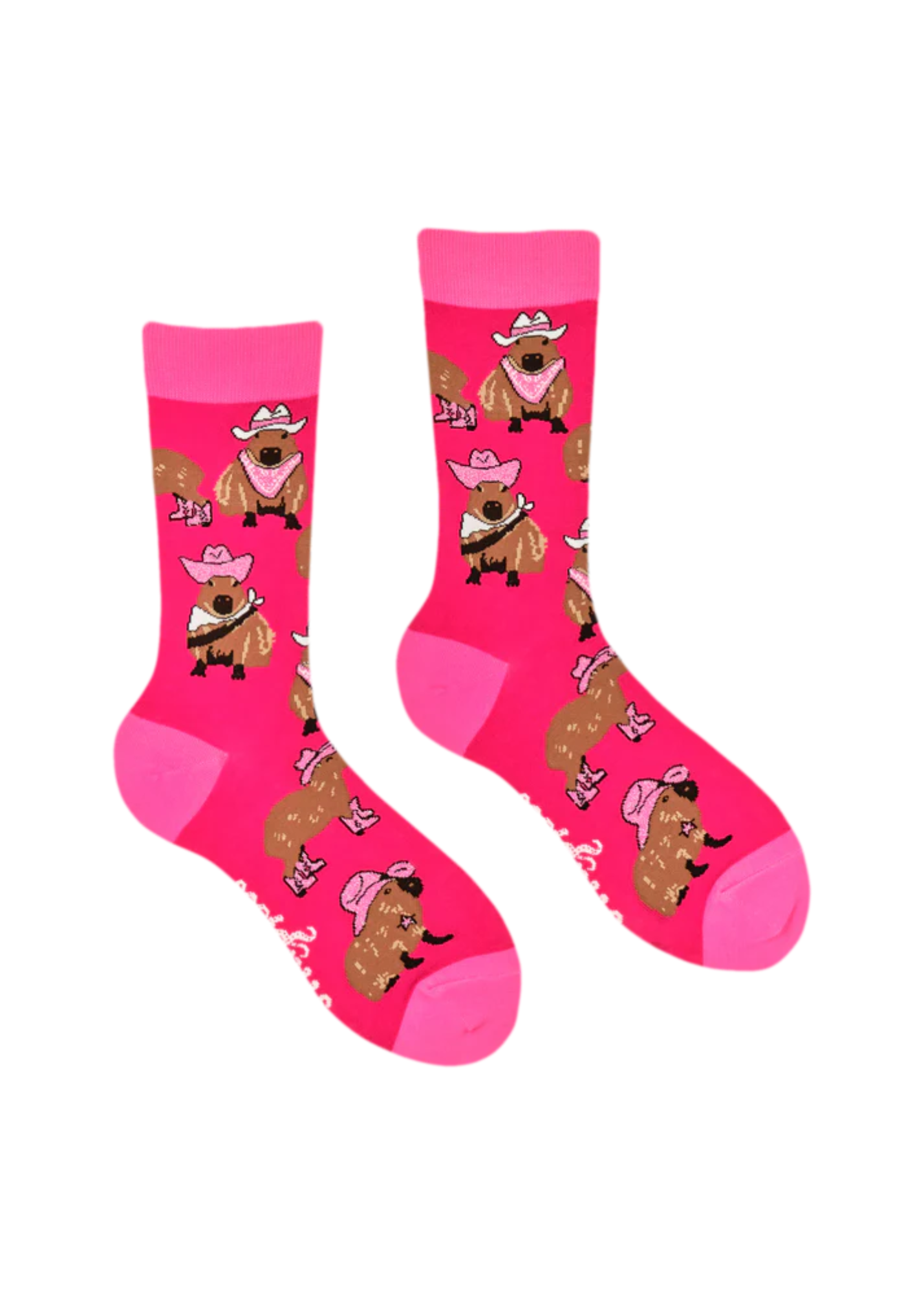 Socktopus - Cowboy Capybara Socks in Pink