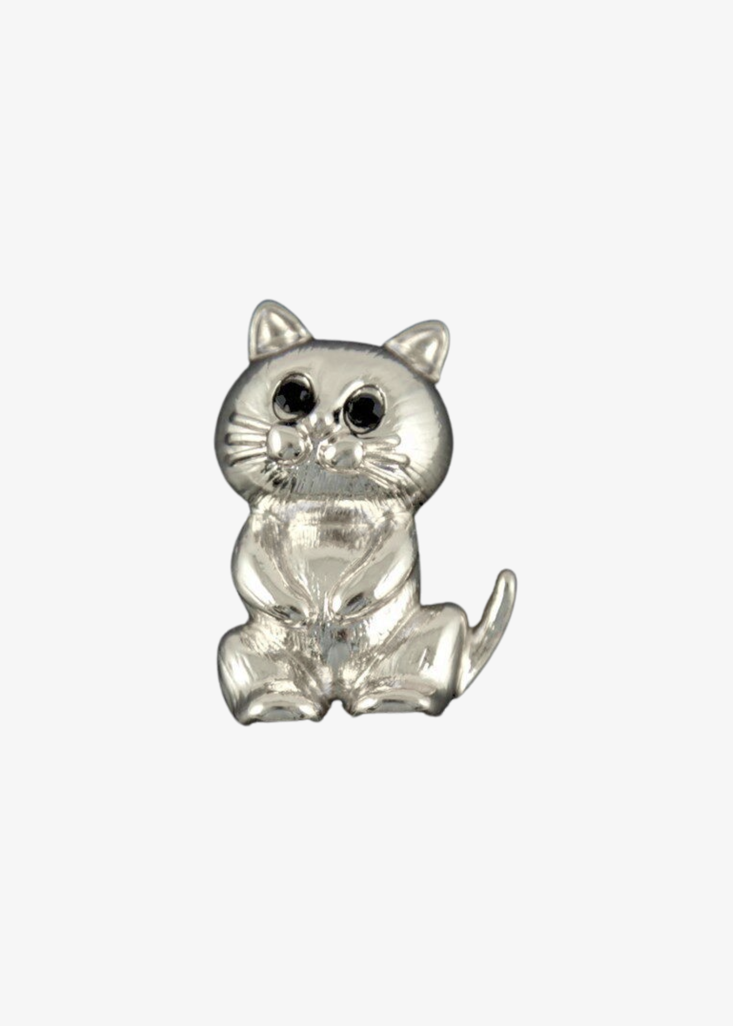 The Edit - Silver Cute Kitten Brooch