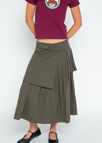 Daisy Street - Pinstripe Layered Heidi Skirt