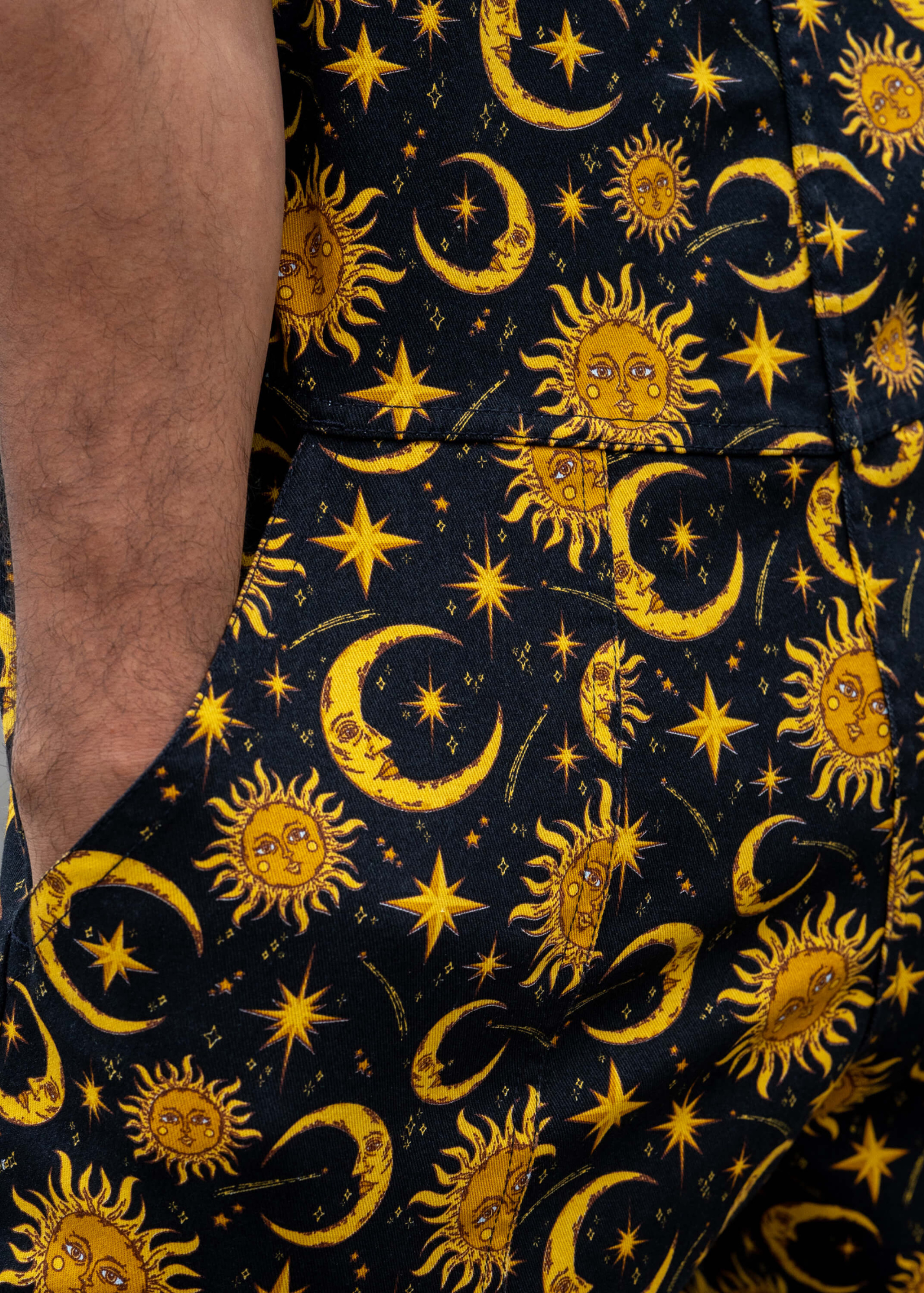 Rebel Romance - Celestial Sun and Moon Stretch Dungarees