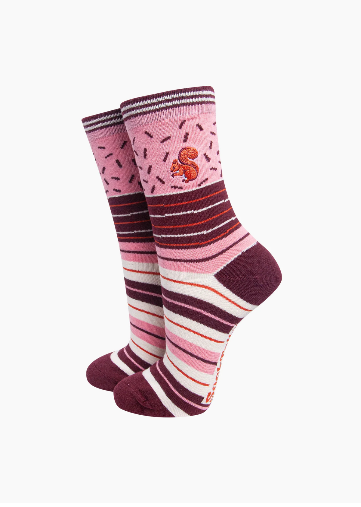 Sock Talk - Embroidered Squirrel Socks
