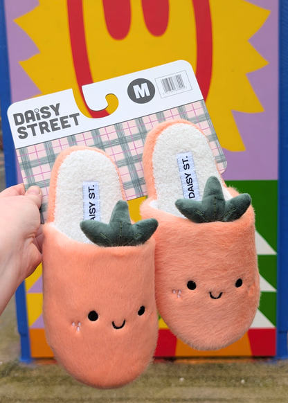 Daisy Street - Peach Plush Slippers