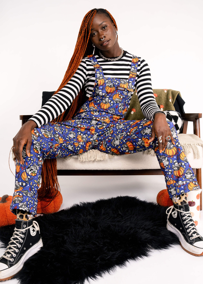 Run & Fly - Pumpkin Racoon Stretch Twill Dungarees