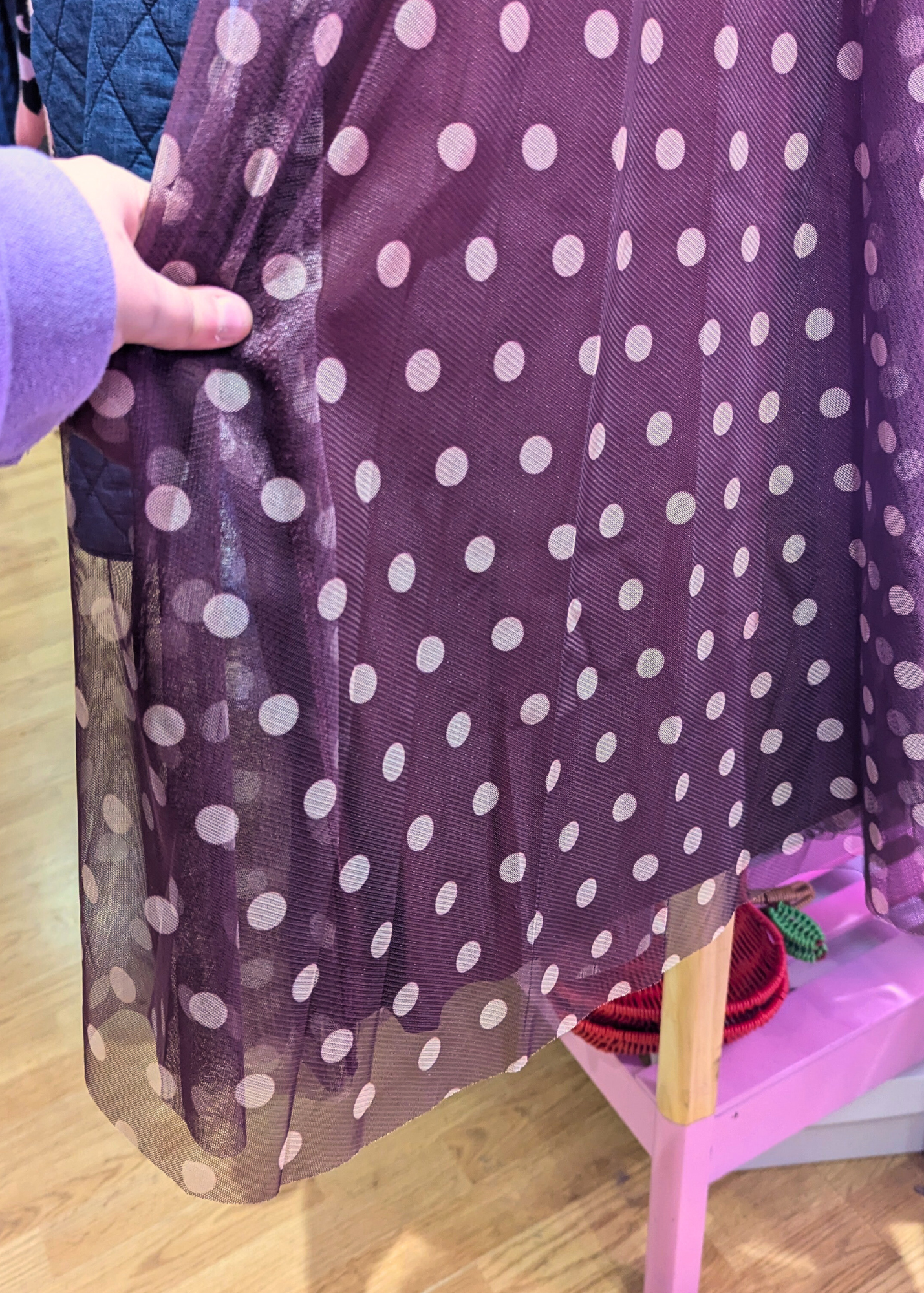 The Edit - Maroon Polka Dot Midi Skirt