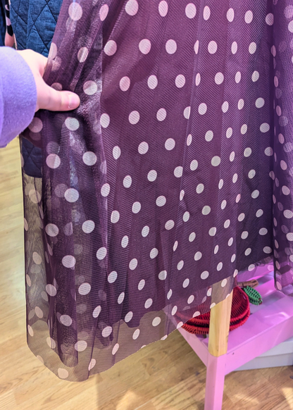 The Edit - Maroon Polka Dot Midi Skirt