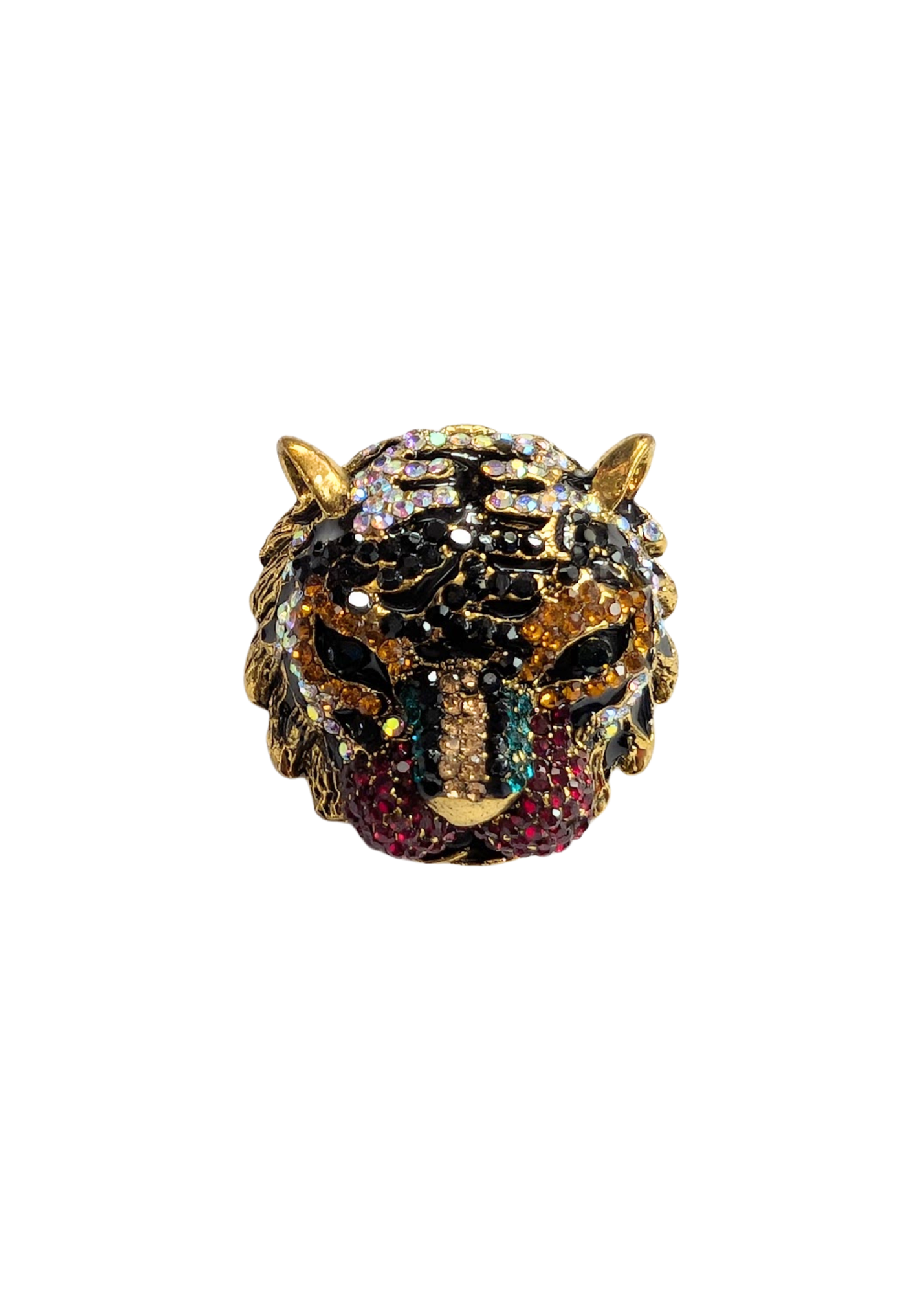 The Edit - Bejewelled Tiger Head Brooch