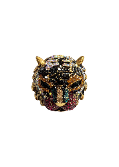 The Edit - Bejewelled Tiger Head Brooch