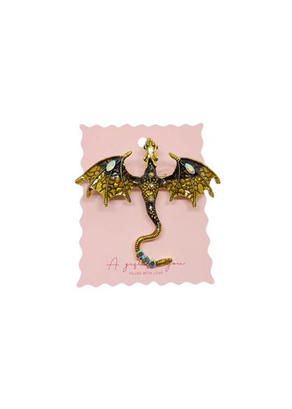 The Edit - Large Brown Dragon Brooch