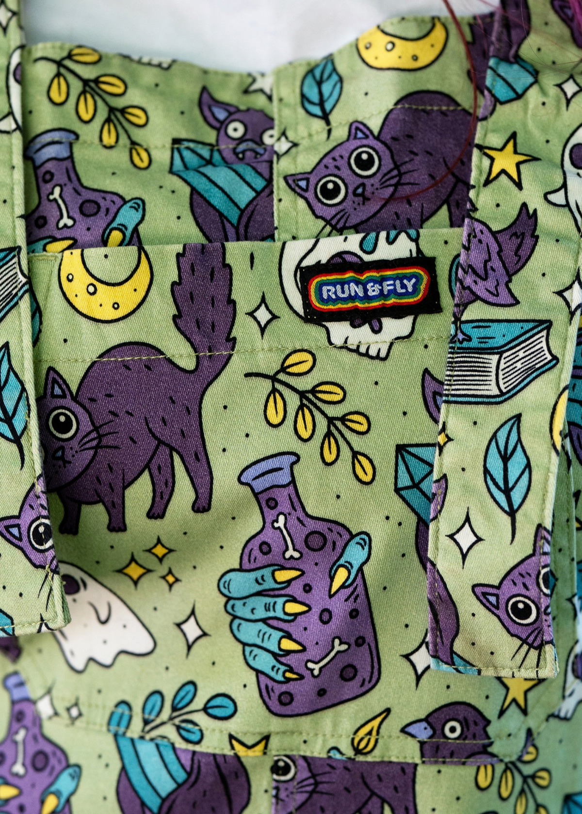 Run & Fly - Cool Mint Spooks Stretch Twill Dungarees