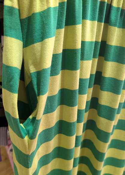 The Edit - Double Green Sugar Stripes Smock Dress