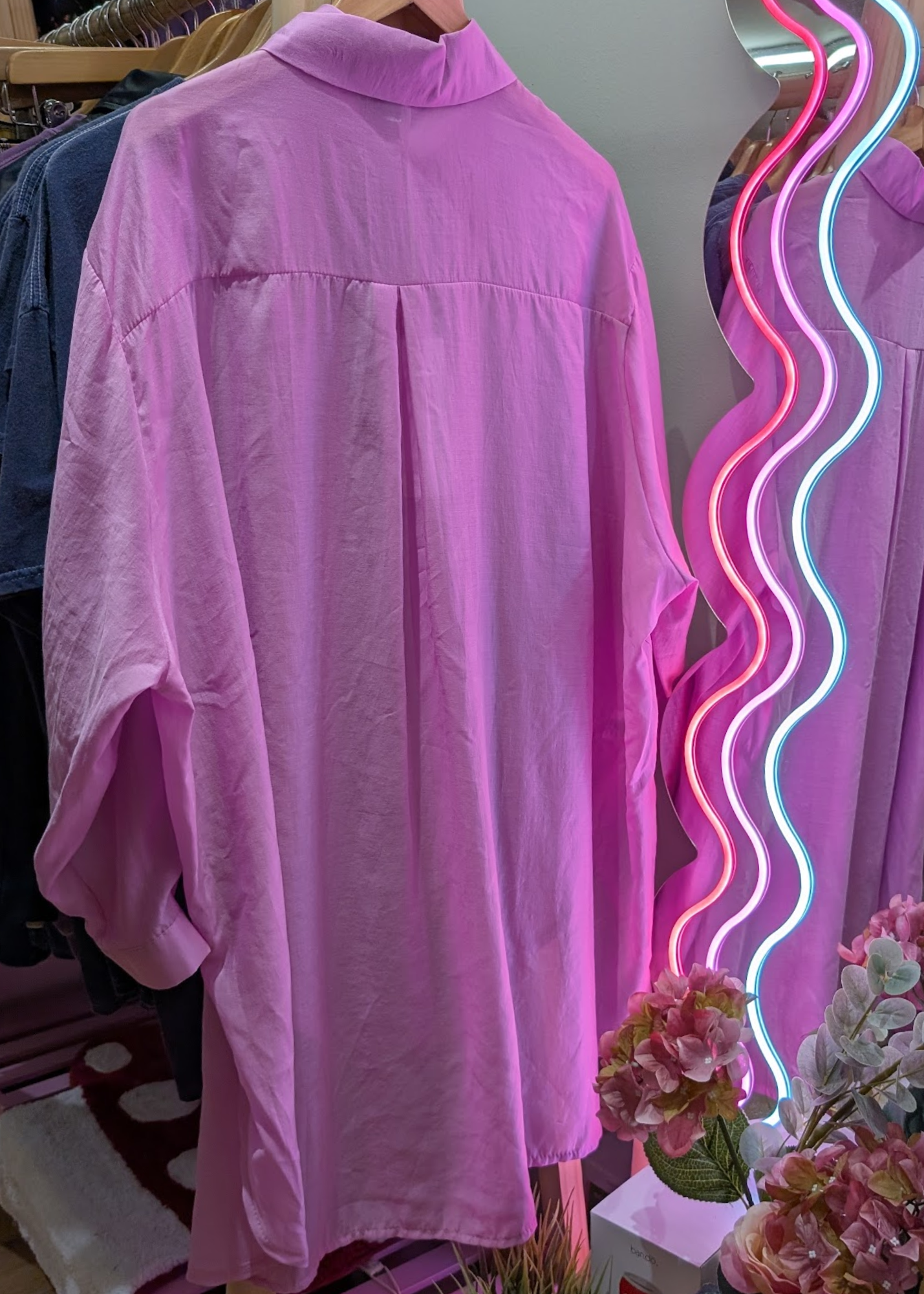 The Edit - Floaty Pink Oversized Button Up Shirt