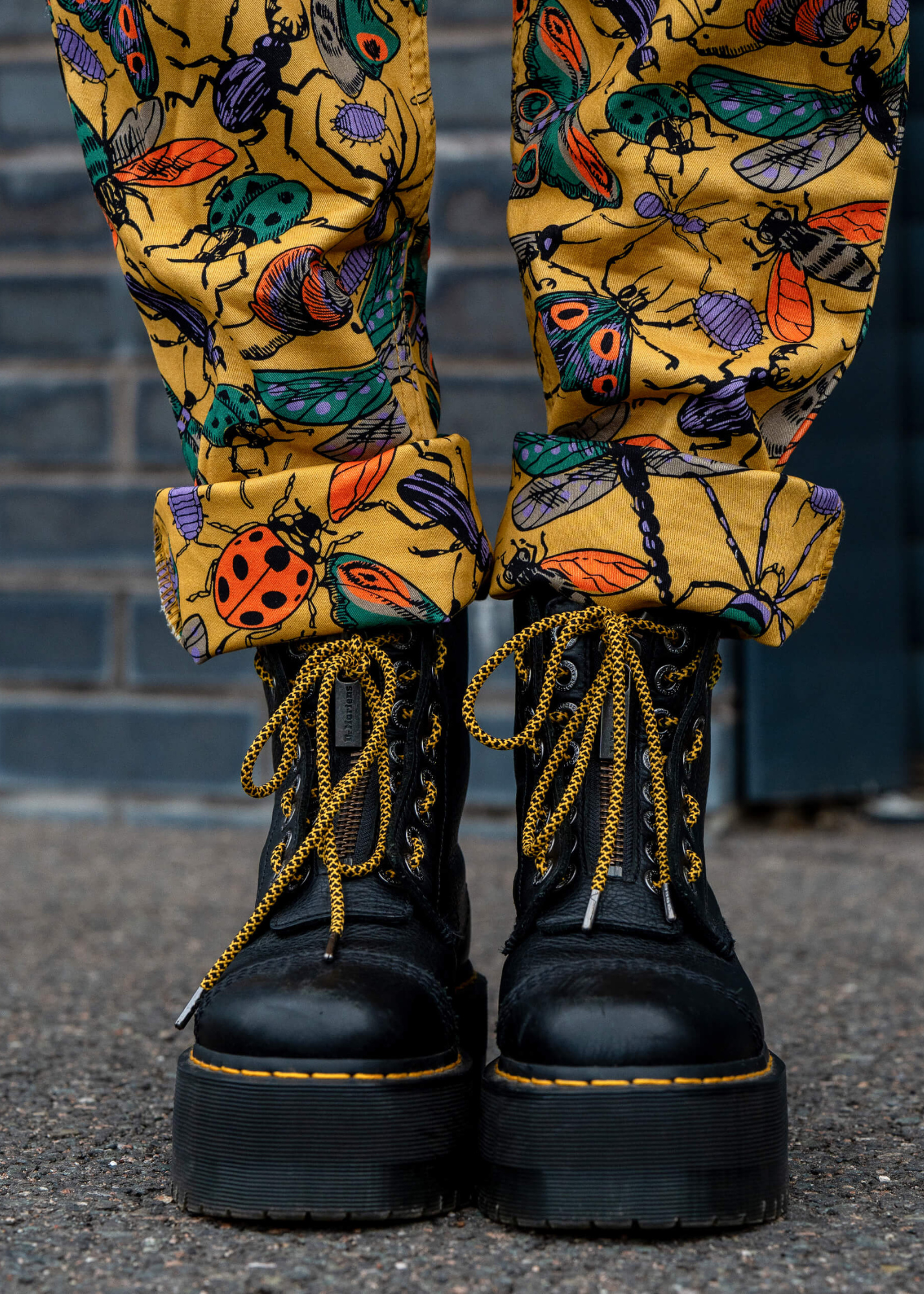 Run & Fly - Mustard Beasties Stretch Twill Dungarees