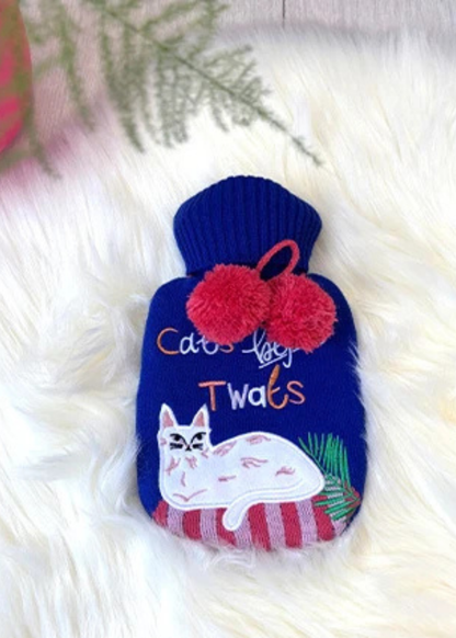 House of Disaster - Catnip Blue Cats Before T**Ts Mini Hot Water Bottle