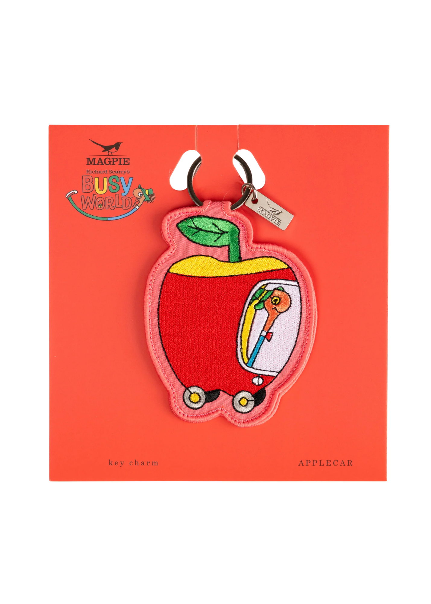 Magpie - Richard Scarry Apple Car Key Charm