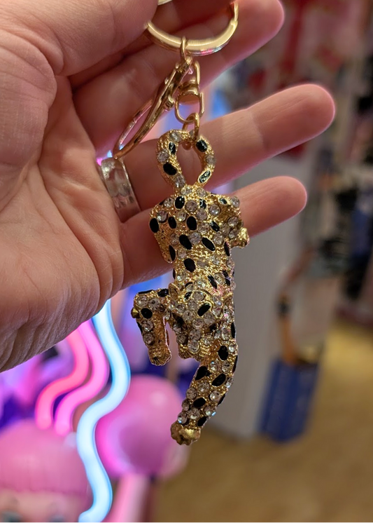 The Edit - Gold Leopard Bag Charm Keyring