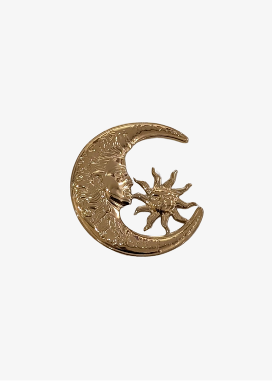 The Edit - Gold Moon & Star Brooch