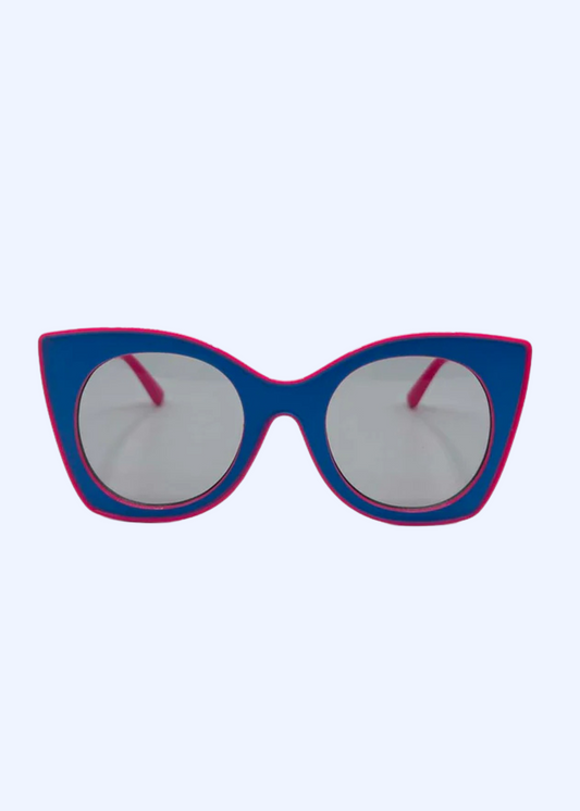 The Edit - Blue & Pink Contrast Cat Eye Sunglasses