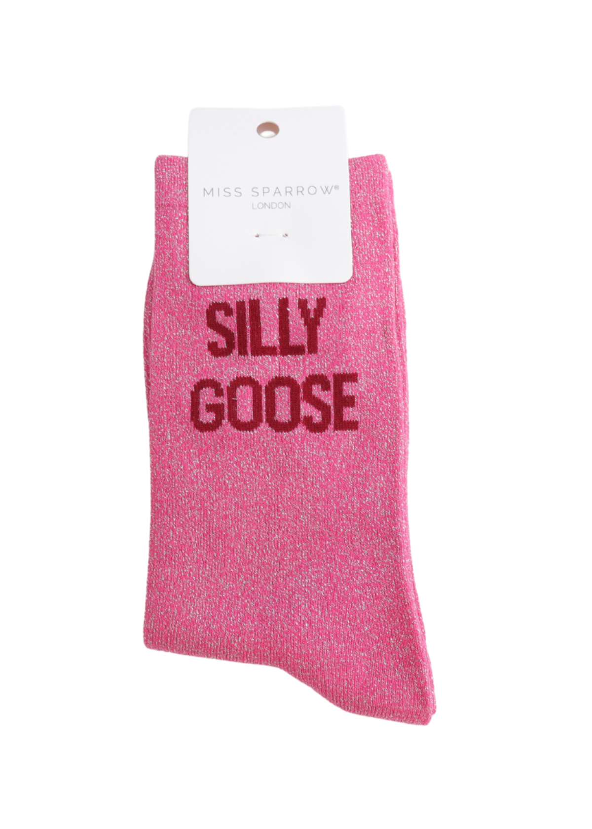 Miss Sparrow - Glitter Statement ‘Silly Goose’ Socks