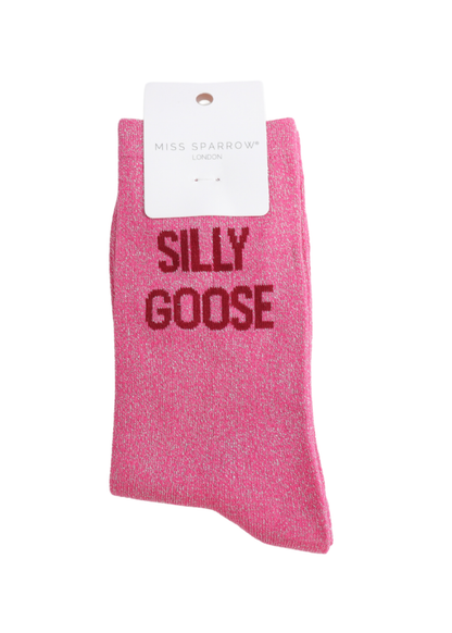 Miss Sparrow - Glitter Statement ‘Silly Goose’ Socks