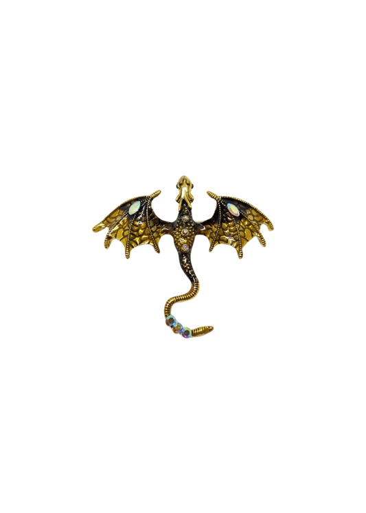 The Edit - Large Brown Dragon Brooch