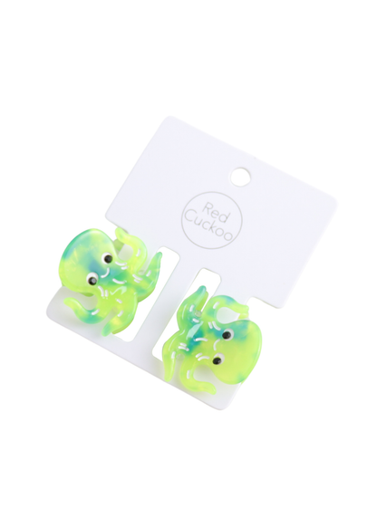 The Edit - Green Octopus Hair Claw Clip Duo