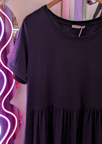 The Edit - Black Smock Dress with Pockets