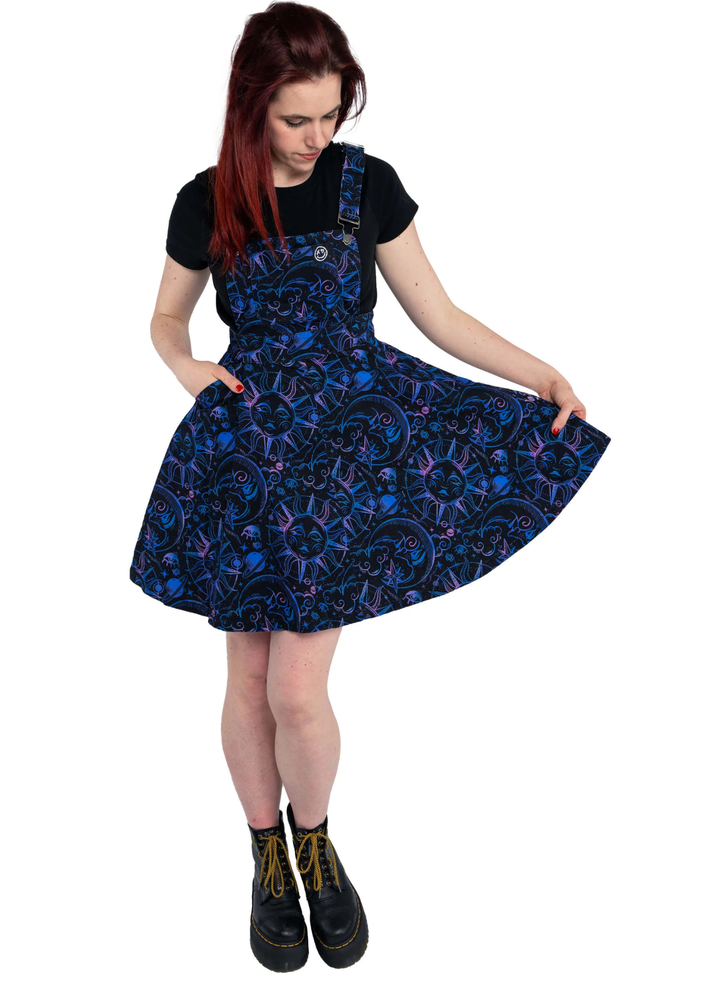 Rebel Romance - Celestial Dreams Stretch Flared Pinafore