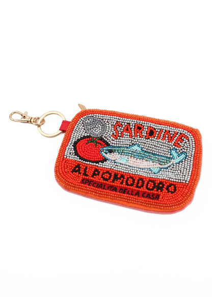 My Doris - Sardine And Tomato Beaded Keyring Pouch