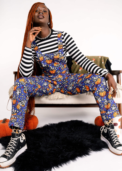 Run & Fly - Pumpkin Racoon Stretch Twill Dungarees