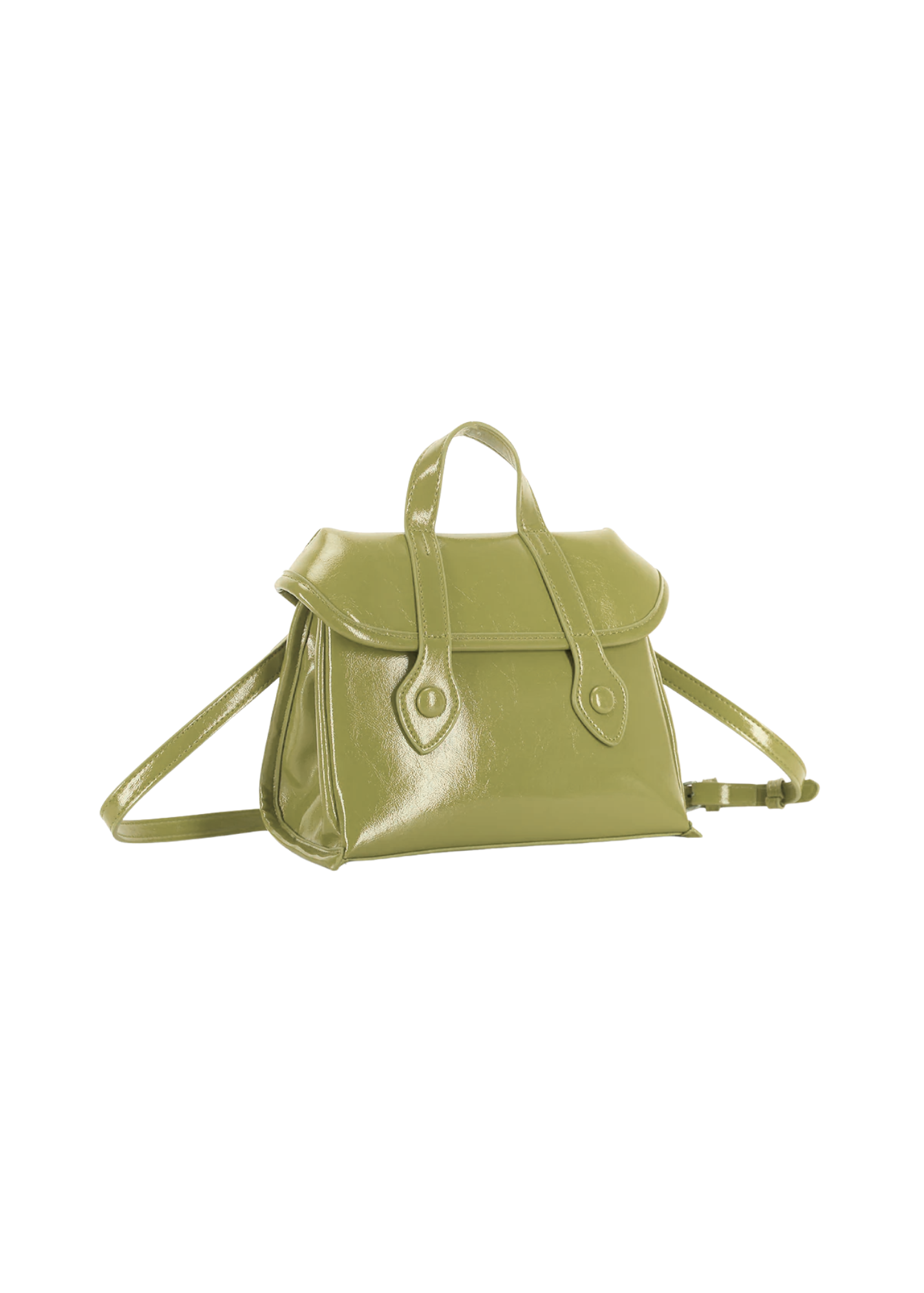 The Edit - Pistachio Green Patent Faux Leather Handbag