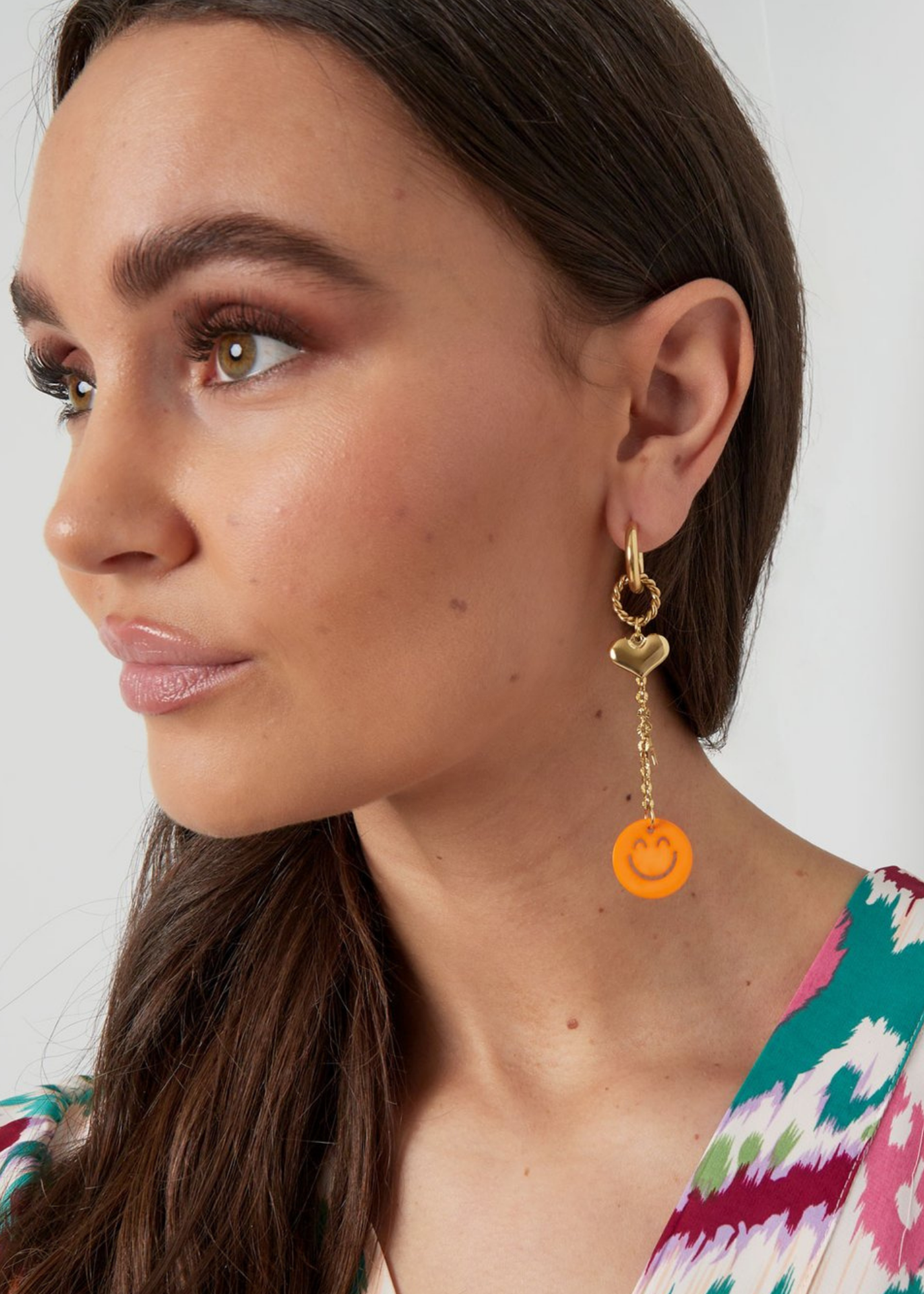 The Edit - Love to Smile Pink Drop Earrings in Gold