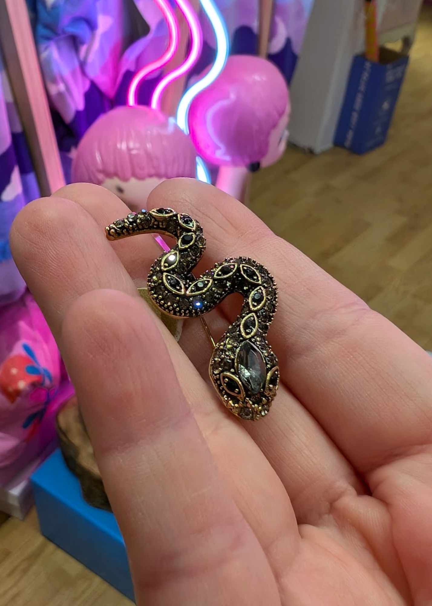 The Edit - Gold Jewel Snake Brooch