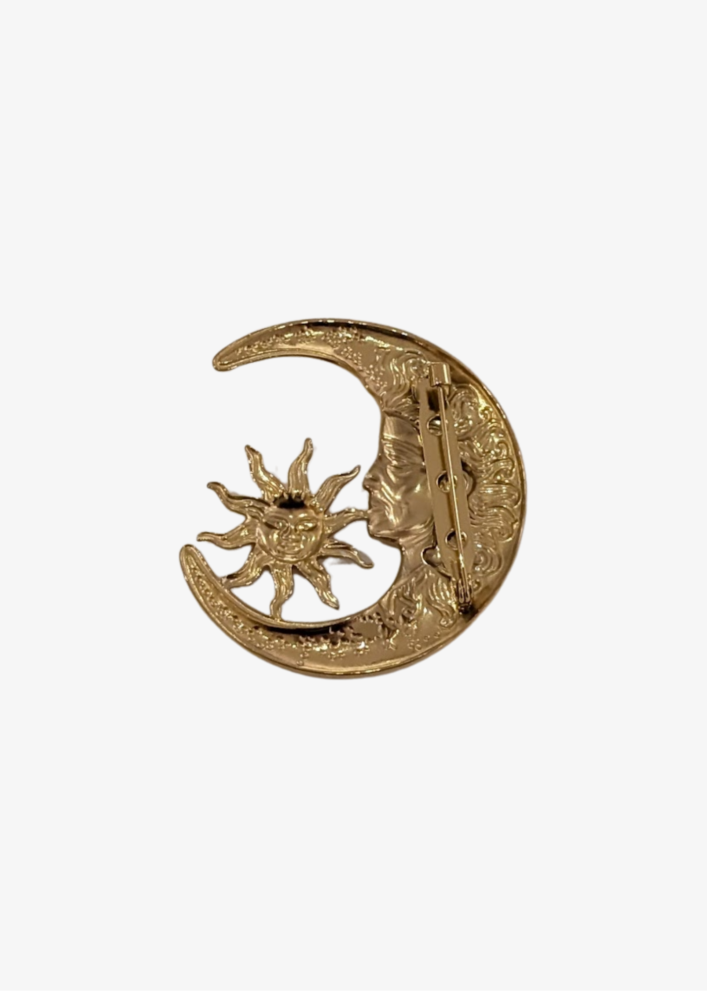 The Edit - Gold Moon & Star Brooch